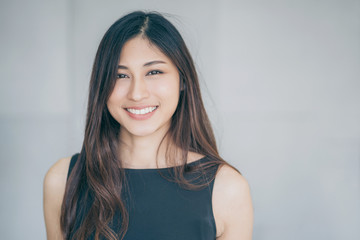 beautiful asian office woman smile with confident and happiness office background portrait concept