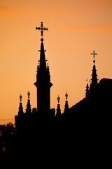 Fototapeta na wymiar Silhouettes of Vilnius churches