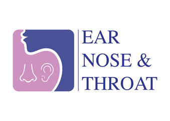 ENT logo template. Head for ear, nose, throat doctor specialists. logo concept. Line vector icon. Editable stroke. Flat linear illustration isolated on white background