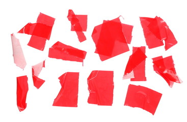 Red duct repair tape isolated on white background, clipping path