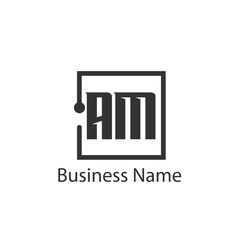 Initial Letter AM Logo Template Design