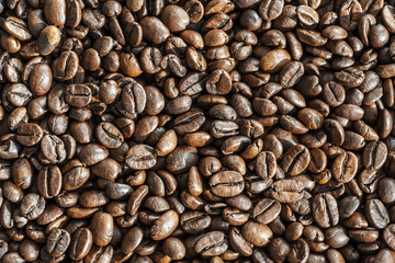 coffee beans are the background.