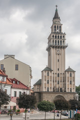St. Nicholas Cathedral in Bielsko Biala. It was created in the years 1443 - 1447 but got its present shape in 1912. It has elements of architectural styles from gothic to modernism.