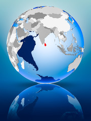 Sri Lanka on globe