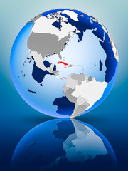 Cuba on globe