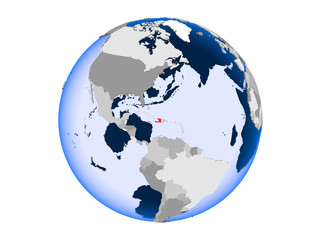 Haiti on globe isolated