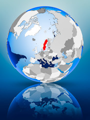 Obraz premium Sweden on globe