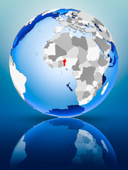 Benin on globe