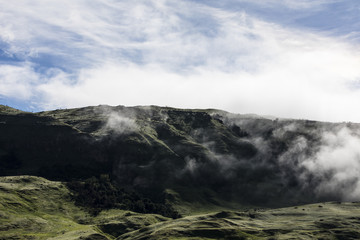 Mist start to lift as the sun rise