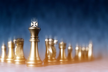 strategy competitive ideas concept with chess board game vintage color tone