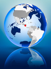Nicaragua on globe