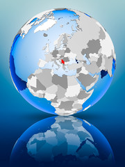 Serbia on globe
