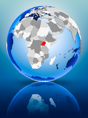 Uganda on globe
