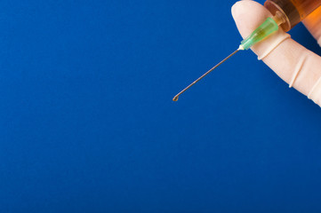 Syringe needle, flu shot for health care.