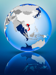 Vietnam on globe