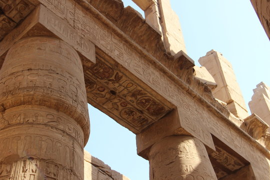 S&auml;ulenhalle in Karnak-Tempel in &Auml;gypten
