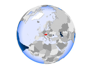 Fototapeta premium Austria on globe isolated