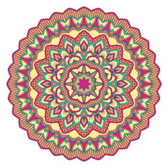 Ethnic ornamental mandala. Decorative design element. Hand drawn vector illustration