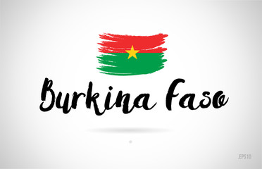 burkina faso country flag concept with grunge design icon logo
