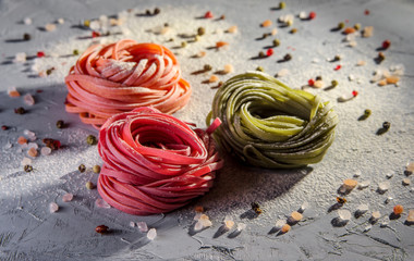Colorful pasta Italian