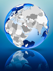 Kuwait on globe