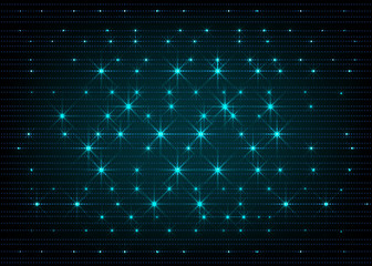 Blue glow stars lines abstract background. Vector illustration.