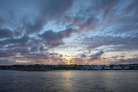 Sunset in Bronnoysund Northern Norway