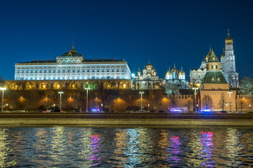 Grand Kremlin Palace, Moscow. Evening view.