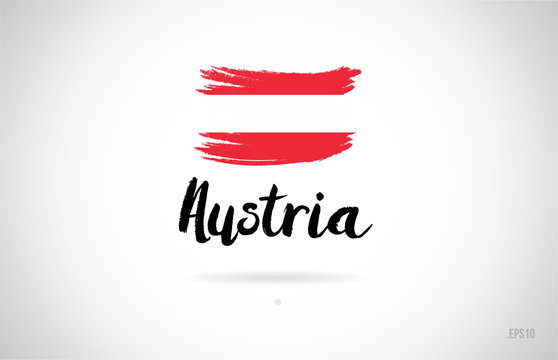 austria country flag concept with grunge design icon logo