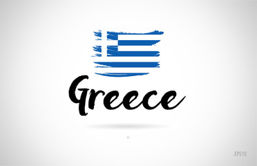 greece country flag concept with grunge design icon logo
