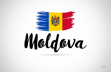 moldova country flag concept with grunge design icon logo