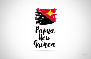 papua new guinea country flag concept with grunge design