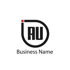 Initial Letter AU Logo Template Design