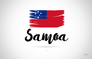 samoa country flag concept with grunge design icon logo