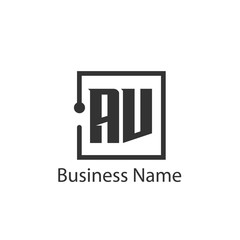 Initial Letter AV Logo Template Design