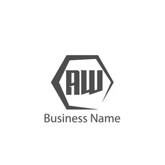 Initial Letter AW Logo Template Design