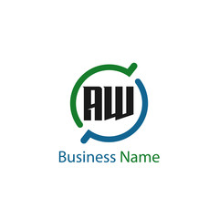 Initial Letter AW Logo Template Design