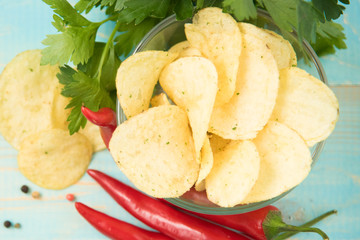 Potato chips with spicy