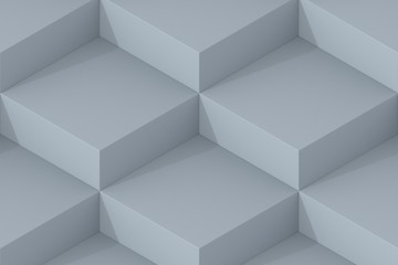 Grey Square Abstract Background. Cube Background. 3D Render Background