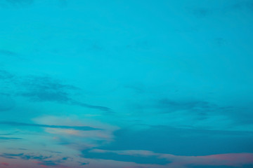 blue sky clouds at sunset or sunrise.