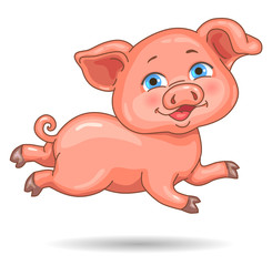 Obraz na płótnie Canvas Little cute pink piggy