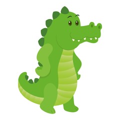 Hand drawn crocodile. Natural colors. Collection of vector hand drawn elements. Illustration