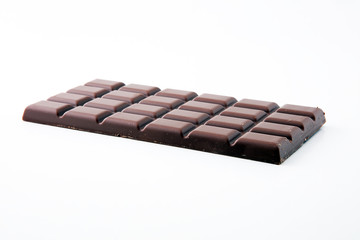close up a chocolate bar isolated on white background.