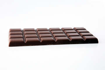 close up a chocolate bar isolated on white background.