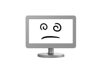 Bildschirm mit verwirrten Emoji 