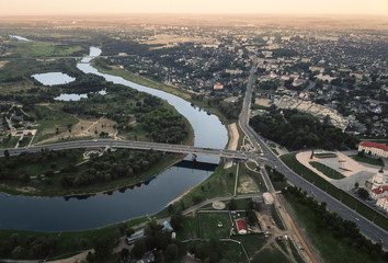 City view and river view from the drone