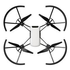 Drone with camera isolated on white background. 3d rendering