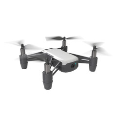 Drone with camera isolated on white background. 3d rendering