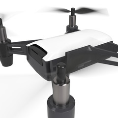 Drone with camera isolated on white background. 3d rendering