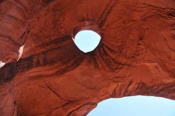Red rock formation hole